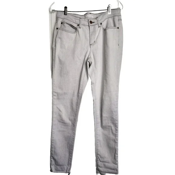 Eileen Fisher Off-White Denim Jeans Brown Stitching Size 8 EXCELLENT CONDITION - Picture 4 of 6